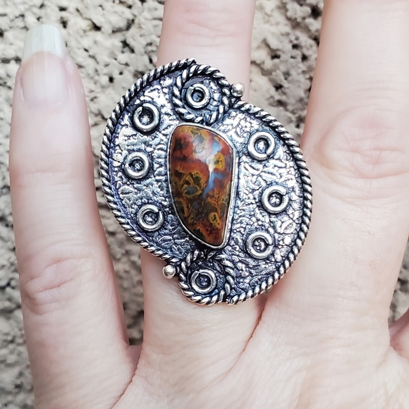 New Seam Agate 925 Silver Ring. - Picture 11 of 16